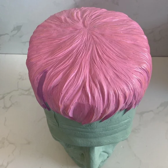 New Green Pink Halloween Viral Frankenstein Head Bust Home Decor Spooky Fall Fun - Picture 4 of 5